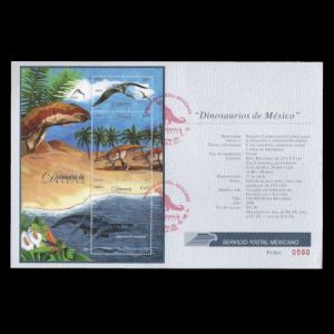 Prehistoric animals on Souvenir Sheet of Mexico 2006