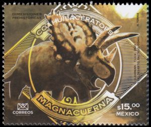 Coahuilaceratops on stamp of Mexico 2023