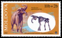Dinoterium gigantisimus on stamp of Moldova 1995