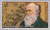 Charles Robert Darwin on stamp of Moldova 2009
