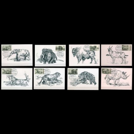 Prehistoric animals on Maxi Cards of Moldova 2010