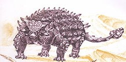 Ankylosaurus on the cachet of FDC of Mongolia 2022