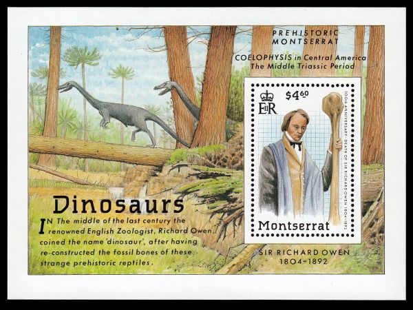 Professor Richard Owen on stamp of Montserrat 1992