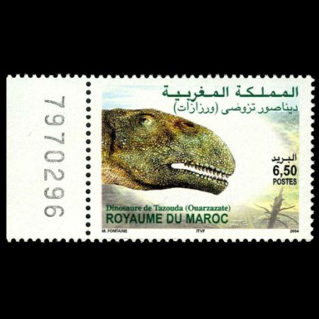 Dinosaur of Tazouda on stamp of Morocco 2004