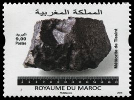 Tissint_meteorite on stamp of Morocco 2015