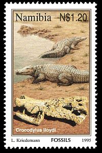 Crocodylus lloydi on stamp of Namibia 1995