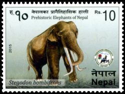 Giraffa punjabiensis, extinct Giraffe on stamp of Nepal 2013