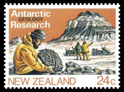 Plant Fossil on Geological Research stamp of New Zealand 1984
