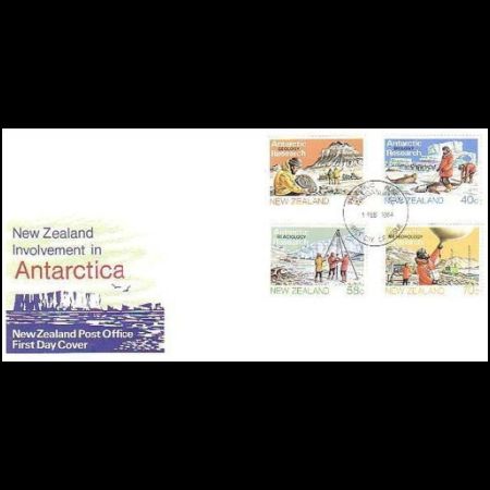 Plant Fossil on Antarctic Research FDC of New Zealand 1984