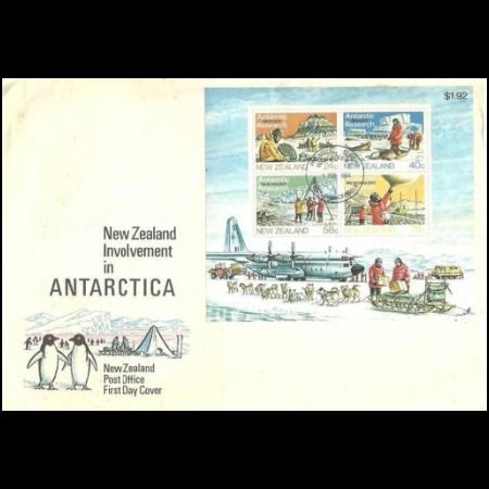 Plant Fossil on Antarctic Research FDC of New Zealand 1984