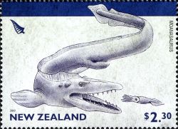 Moanasaurus on stamp of New Zealand 2010
