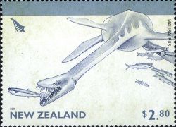 Mauisaurus on stamp of New Zealand 2010
