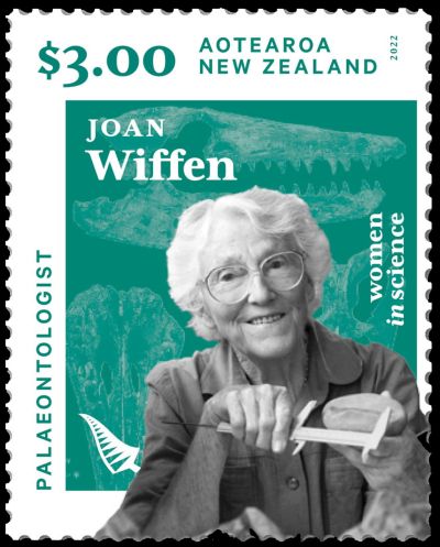 Paleontologist Joan Wiffen stamp of New Zealand 2022