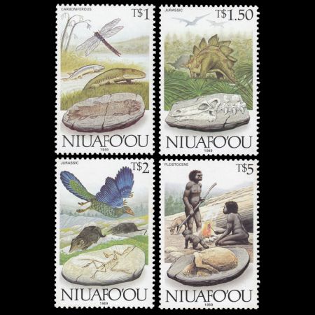 Prehistoric animals on stamps of Niuafoʻou 1989
