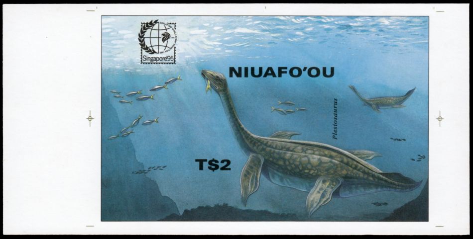Plesiosaur on aplate  proof of Niuafoou 1995