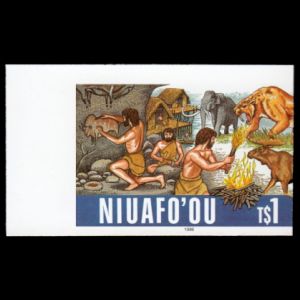 Prehistoric humans and animals on stamps of Niuafoʻou 1996