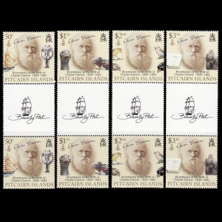 Charles Darwin on stamps of Pitcairn islands 2009