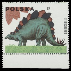 Mesosaurus on stamp of Poland 1965 with production error
