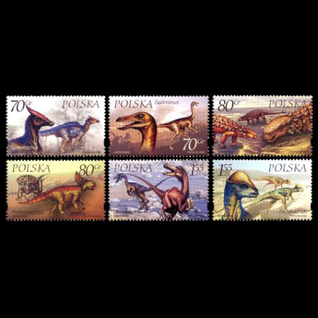 Dinosaurs on stamps of Poland 2000