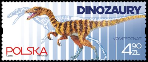 Compsognathus on stamps of Poland 2025