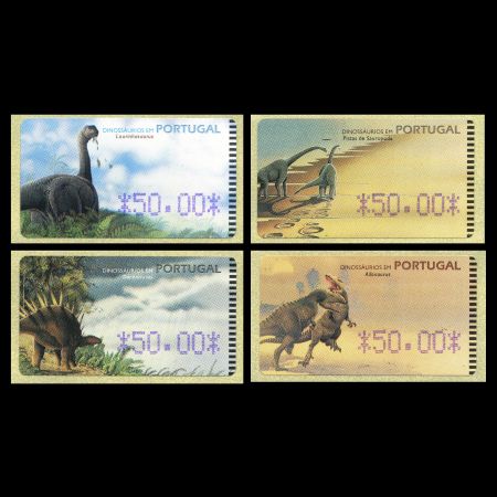 dinosaurs on ATM stamps of Portugal 1999