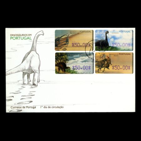 dinosaurs on FDC stamps of Portugal 1999