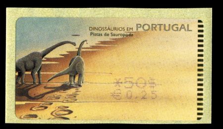 SMD dinosaur ATM stamp, Portugal 2000