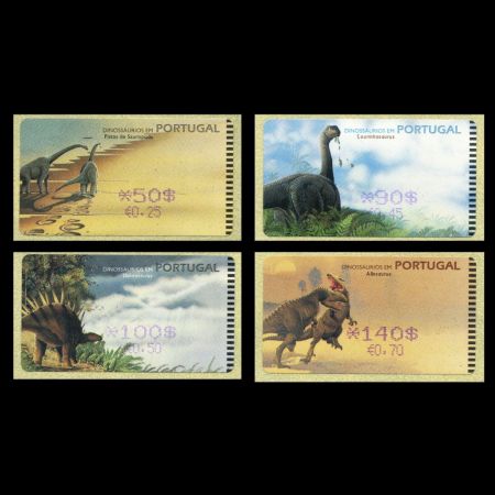 dinosaurs on ATM stamps of Portugal 2000