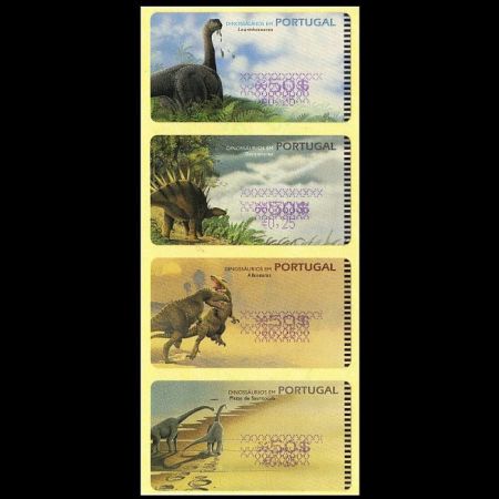 Value error on dinosaur ATM stamps of Portugal 2000