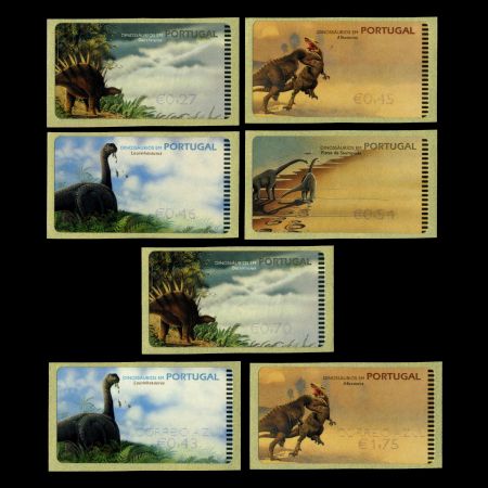 various dinosaurs stamps of Portugal 2002