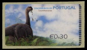 dinosaur ATM stamp of Portugal 2003 issued by SMD machine