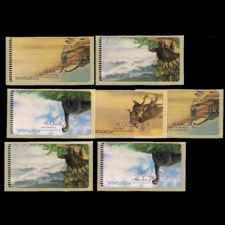 dinosaur ATM stamps of Portugal 2003 with inverted values