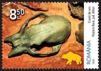 Cave Bear fossil on Speleology stamps of Romania 2020