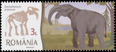 Deinotherium proavum on stamp of Romania 2026 Deinotherium proavum on stamp of Romania 2026