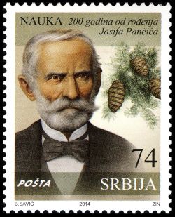 Botanist Josif Pancic on stamp of Serbia 2014