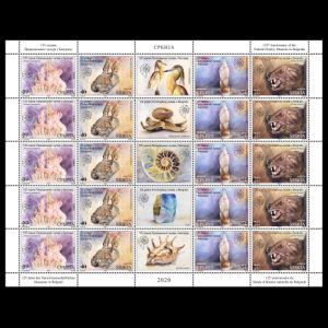 A Sheet of 125th anniversary of the Natural History Museum in Belgrade,  Serbia 2020 stamps