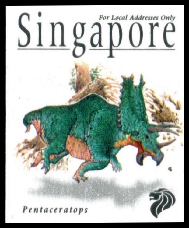 Pentaceratops  on stamp of Singapore