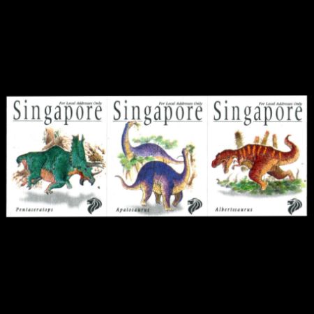 Dinosaurs on stamps of Singapore 1998