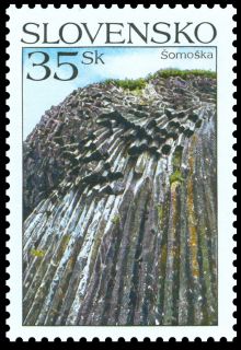 The stone waterfall of Somoska on stamp of Sloavia 2006