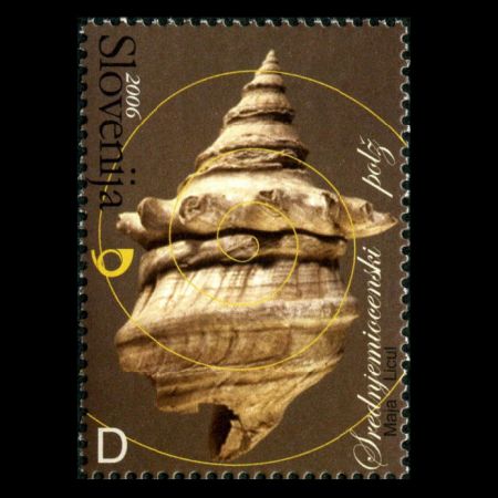 Fossil Snail on stamp of Slovenia 2006