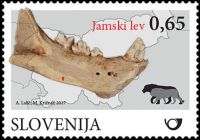 Draft of Cave Lion stamp od Slovenia 2017