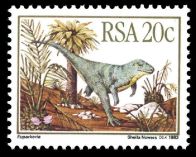 Euparkeria on stamp of South Africa 1982