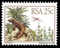 Thrinaxodon on stamp of South Africa 1982