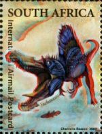 Suchomimus dinosaur on 3D stamp of South Africa 2009