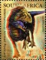 Heterodontosaurus dinosaur on 3D stamp of South Africa 2009