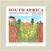 Barberton Greenstone Supergroup, early life on stamp of South Africa 2016