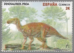 Triceratops on stamp of Spain 2016