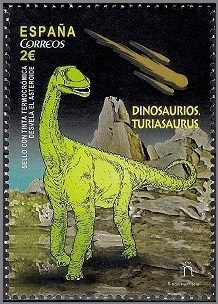 Ankylosaurus on stamp of Spain 2016