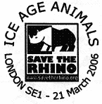postmark showing logo of the Save the Rhino Campaign.