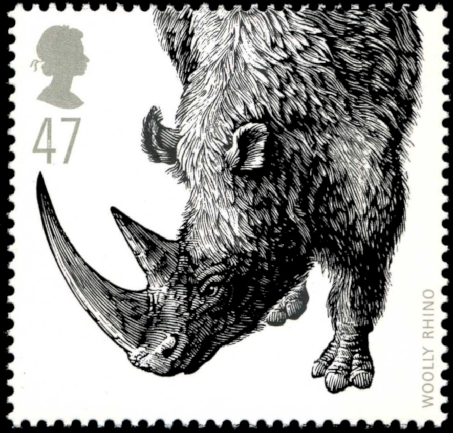 Woolly Rhinoceros on stamp of UK 2006